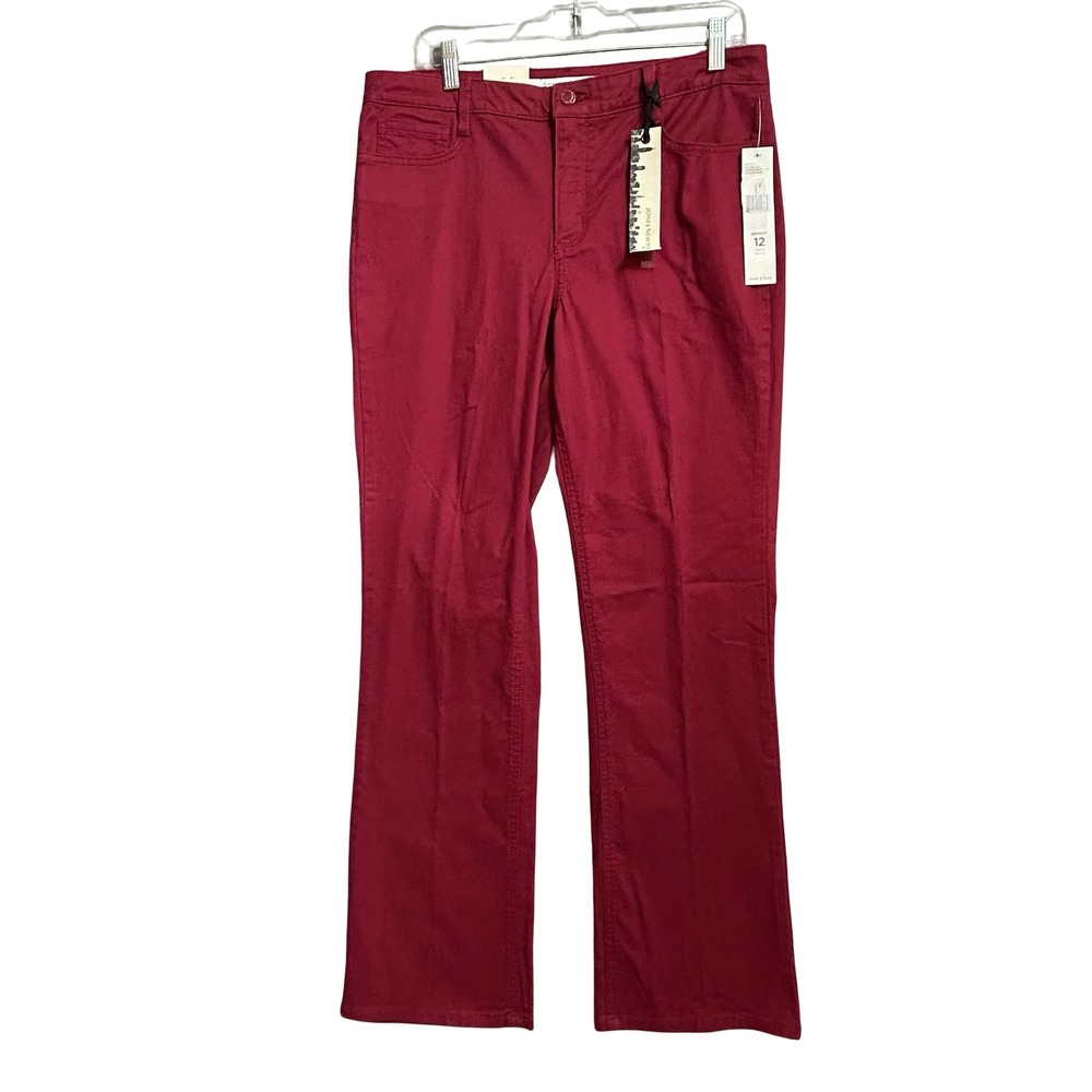 Jones New York Jeans Mercer Bootcut Pomegranate Red Slimming Pants Size 12 NWT